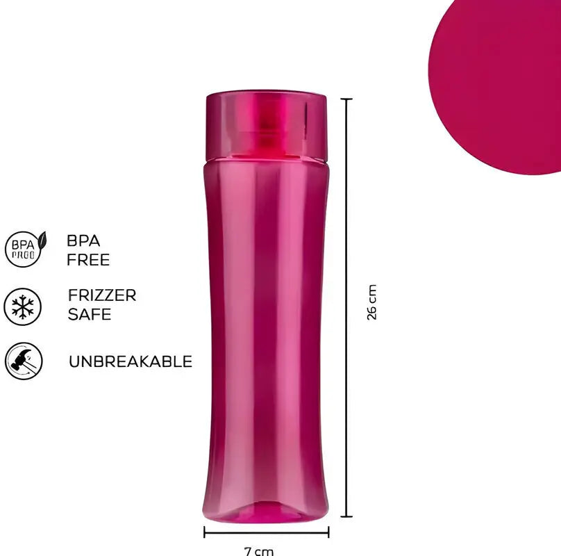 Water Bottle – 1000 ml Multicolor Oval Fridge Bottle | BPA-Free, Leak-Proof Plastic Sipper