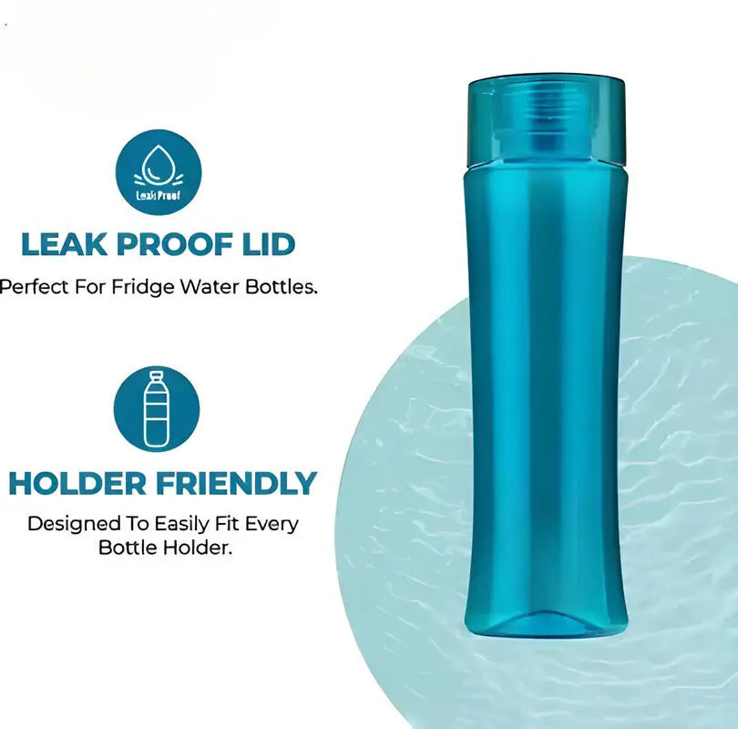 Water Bottle – 1000 ml Multicolor Oval Fridge Bottle | BPA-Free, Leak-Proof Plastic Sipper