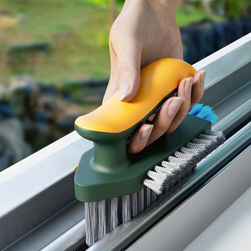 Grout Brush & Bathroom Tile Scrubber – Adjustable Long Handle, 2-in-1 Cleaning Tool