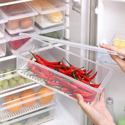 Plastic Fridge Storage Container – 1500 ml Large Airtight Box for Kitchen, Pantry & Meal Prep Use