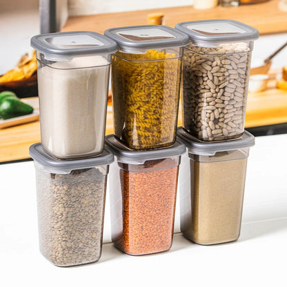 Plastic Grocery Storage Container – 1100ml Airtight Food Jar | BPA-Free, Transparent, Stackable Box for Kitchen & Pantry