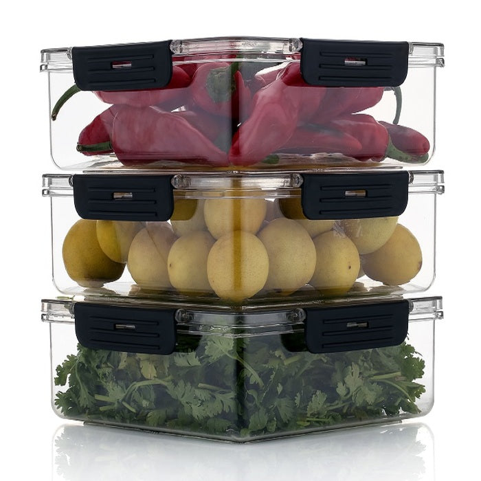Plastic Fridge Container – Airtight Food Storage Box for Refrigerator & Freezer ( 2000 ml ) ( Pack Of 3