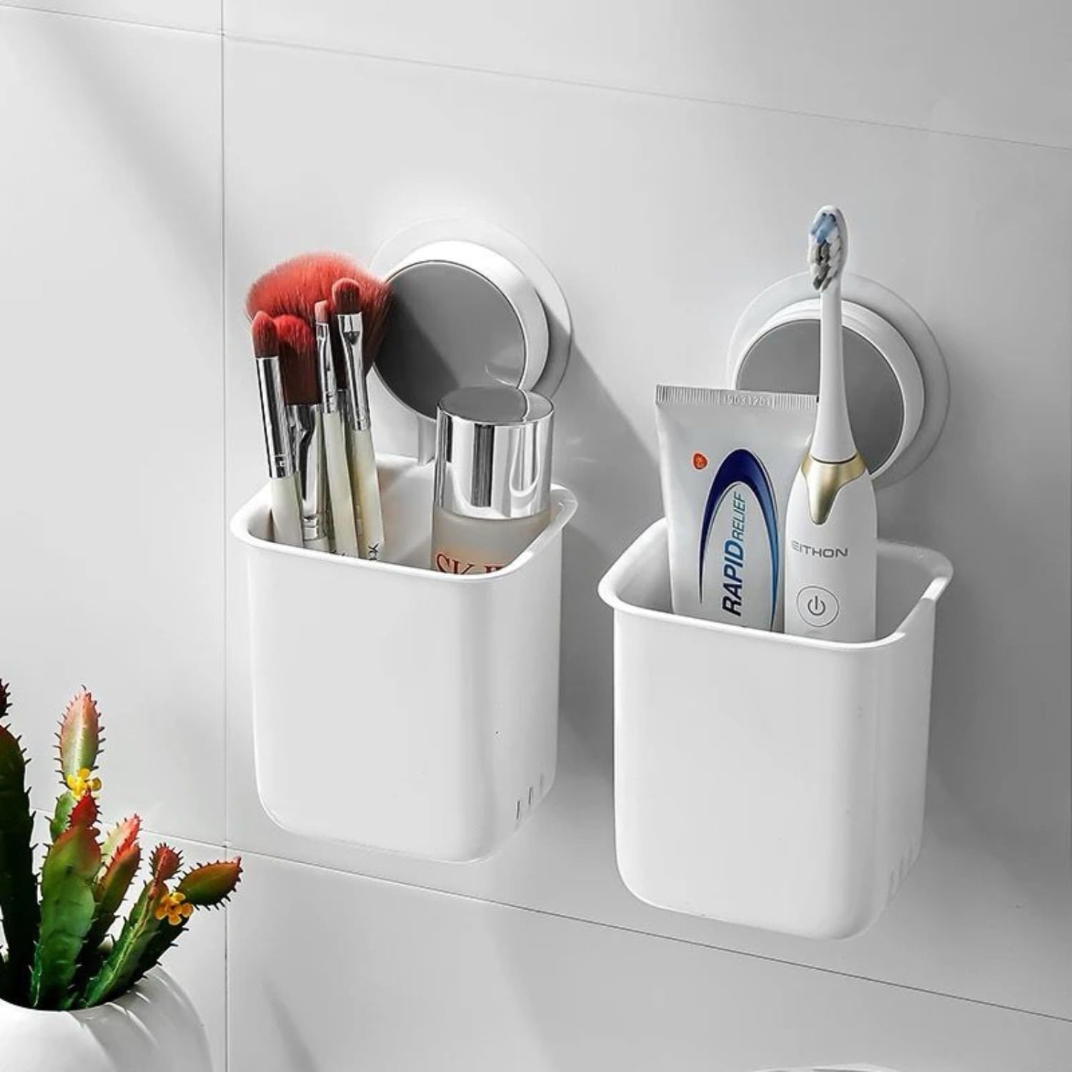 Toothbrush Holder for Bathroom – Wall-Mounted Self-Adhesive Organizer for Electric Toothbrush & Washroom Essentials