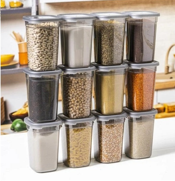 Plastic Grocery Storage Container – 1100ml Airtight Food Jar | BPA-Free, Transparent, Stackable Box for Kitchen & Pantry