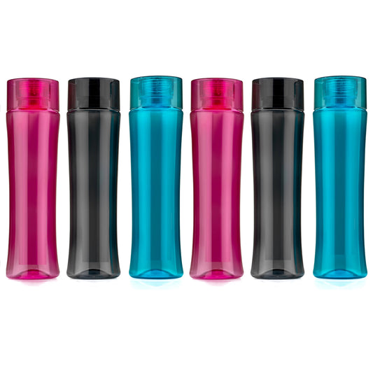 Water Bottle – 1000 ml Multicolor Oval Fridge Bottle | BPA-Free, Leak-Proof Plastic Sipper