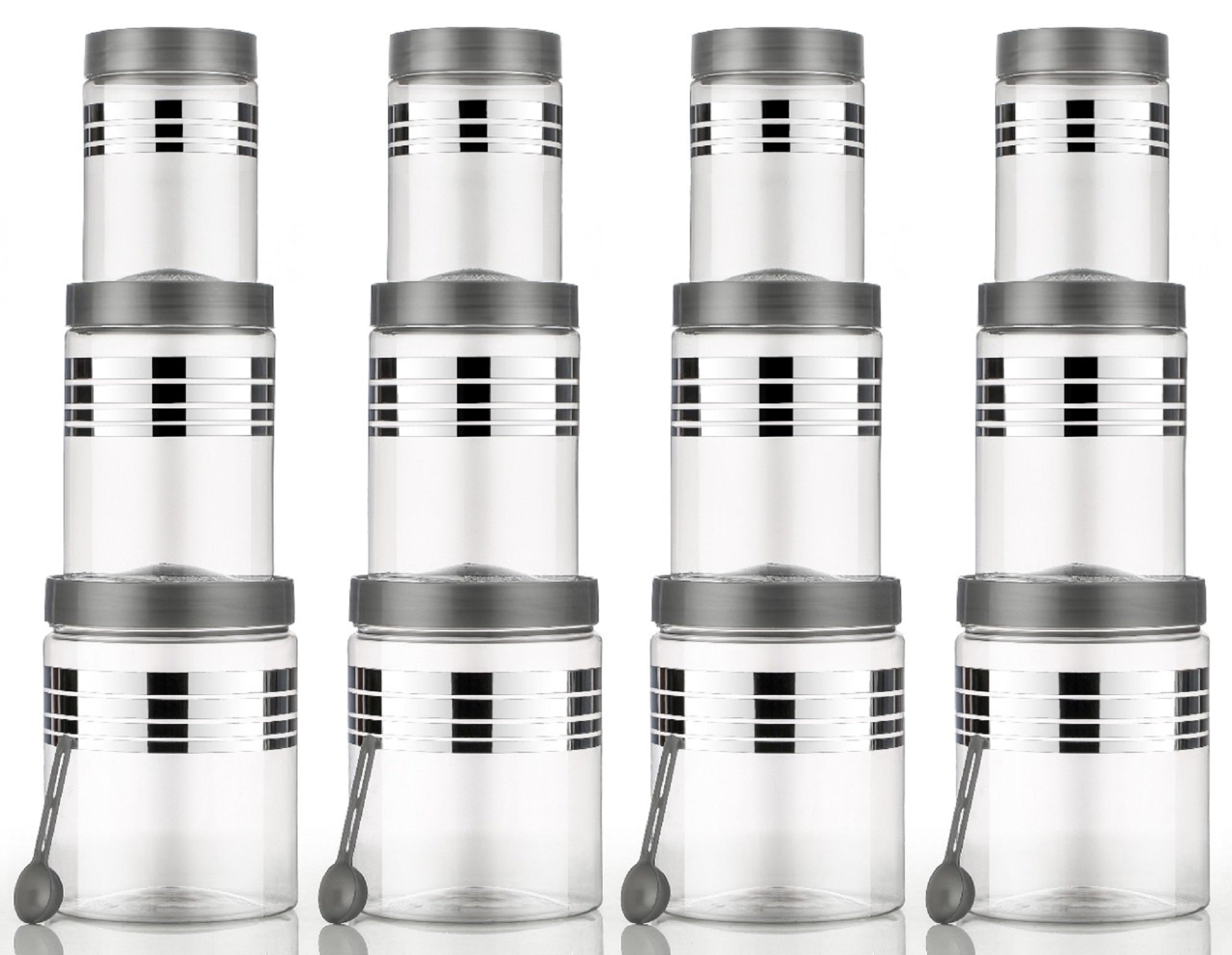 Storage Container Set – 1200 ml, 650 ml, 350 ml | Airtight Plastic Food Jars | BPA-Free, Stackable, Transparent Kitchen Organizers