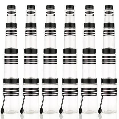 Multipurpose Kitchen Storage Containers Set – 1200ml, 650ml, 350ml, 250ml – Airtight Plastic Jars for Groceries, Dry Fruits, Pulses & Snacks (Pack of 24)