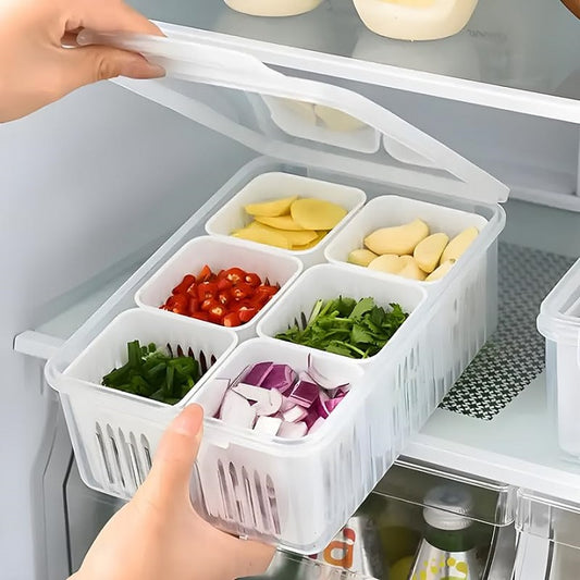 Plastic Fridge Storage Container – 2500 ml Large BPA-Free Food Box with Lid for Vegetables, Fruits & Leftovers
