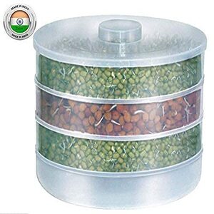 3-Layer Plastic Sprout Maker – 2000ml | BPA-Free & Airtight Design