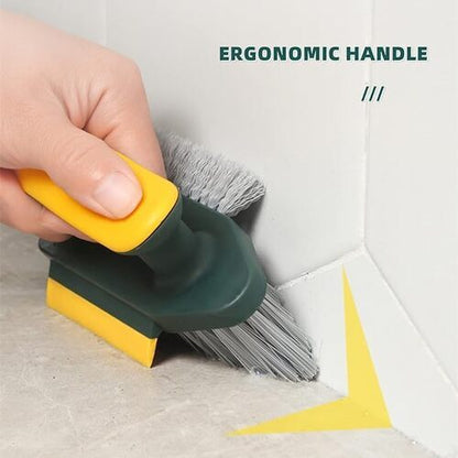 Grout Brush & Bathroom Tile Scrubber – Adjustable Long Handle, 2-in-1 Cleaning Tool