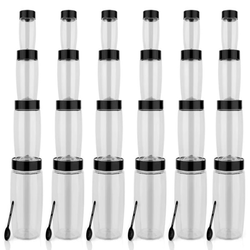 Plastic Grocery Container Set – Pack of 24 (250 ml | 350 ml | 650 ml | 1250 ml) – Airtight BPA‑Free Food Storage Jars