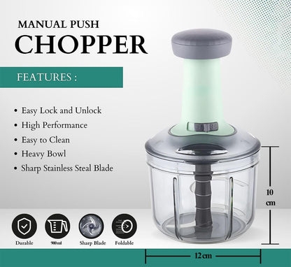 Vegetables Chopper – 1000 ml Push Food Processor for Vegetables & Nuts, No Electricity