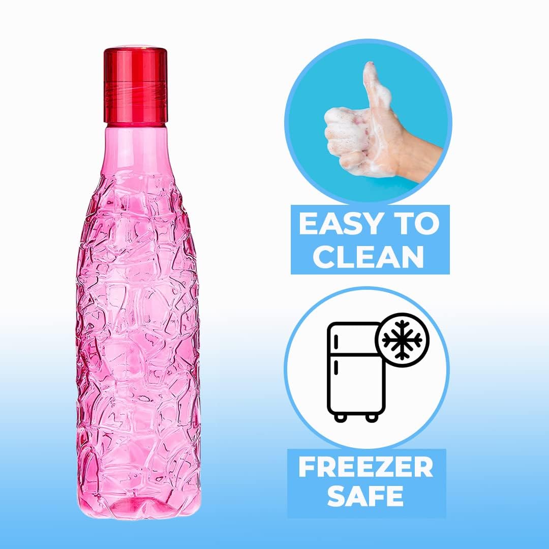Water bottle set of 6 x 1000 ml BPA-free, leak-proof fridge & gym bottles. Durable plastic, eco-friendly, perfect for home, office & travel hydration.