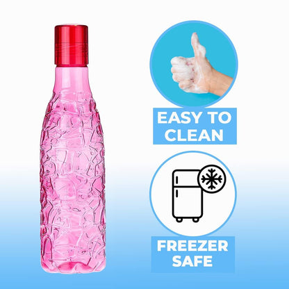 Water bottle set of 6 x 1000 ml BPA-free, leak-proof fridge & gym bottles. Durable plastic, eco-friendly, perfect for home, office & travel hydration.