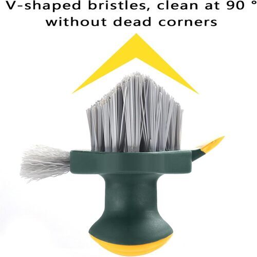 Grout Brush & Bathroom Tile Scrubber – Adjustable Long Handle, 2-in-1 Cleaning Tool