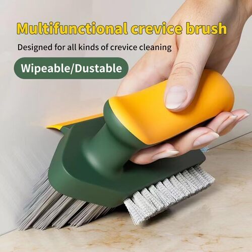 Grout Brush & Bathroom Tile Scrubber – Adjustable Long Handle, 2-in-1 Cleaning Tool