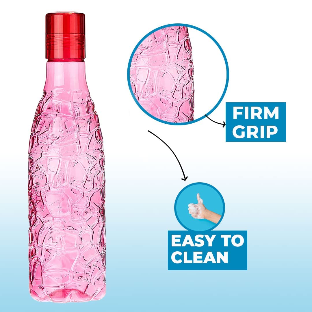 Water bottle set of 6 x 1000 ml BPA-free, leak-proof fridge & gym bottles. Durable plastic, eco-friendly, perfect for home, office & travel hydration.