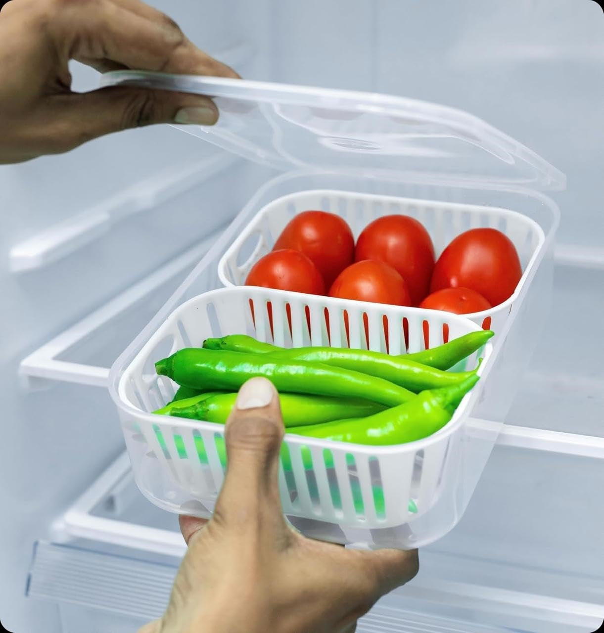 Plastic Fridge Storage Container – 2500 ml Large BPA-Free Box with Lid for Fruits, Vegetables & Leftovers