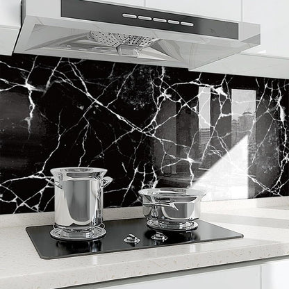 Black Marble  Wallpaper – Waterproof, Oil-Proof Vinyl Contact Paper for Countertops & Furniture (60 × 240 cm)