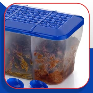 Multipurpose 4-in-1 Masala Box – Transparent Spice Container with Compartment Lids for Kitchen Storage