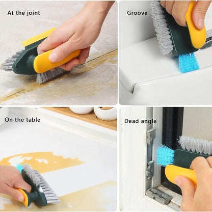 Grout Brush & Bathroom Tile Scrubber – Adjustable Long Handle, 2-in-1 Cleaning Tool