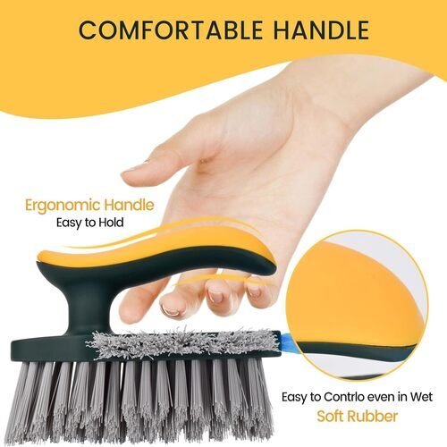 Grout Brush & Bathroom Tile Scrubber – Adjustable Long Handle, 2-in-1 Cleaning Tool