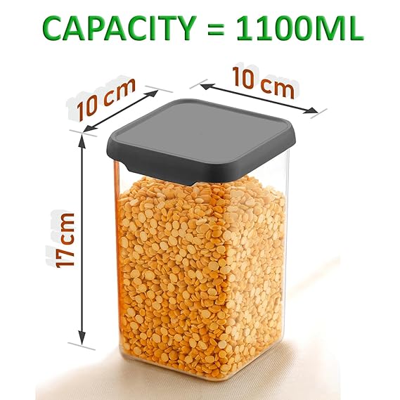 Plastic Grocery Container – 1100 ml Airtight BPA-Free Food Storage Jar for Kitchen & Pantry