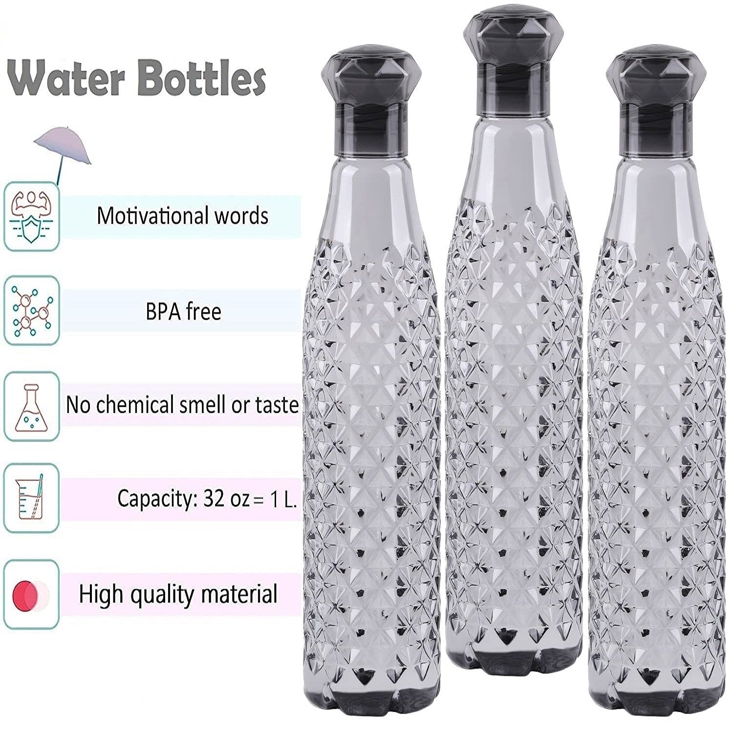 1000 ml unbreakable, airtight plastic water bottle. BPA-free, leak-proof, fridge-safe—perfect for gym, school, office, and travel.