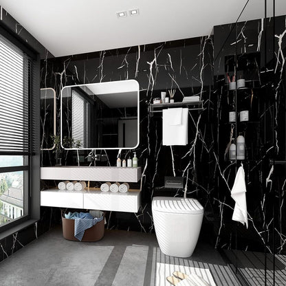 Black Marble  Wallpaper – Waterproof, Oil-Proof Vinyl Contact Paper for Countertops & Furniture (60 × 240 cm)