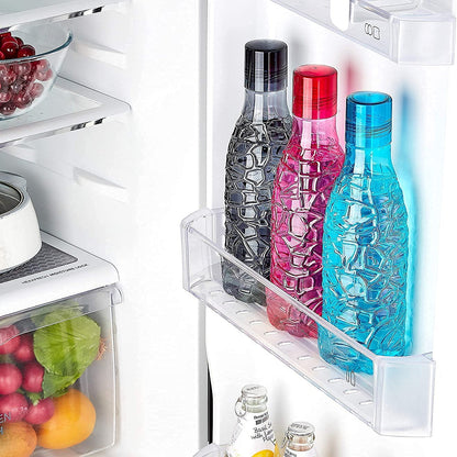 Water bottle set of 6 x 1000 ml BPA-free, leak-proof fridge & gym bottles. Durable plastic, eco-friendly, perfect for home, office & travel hydration.