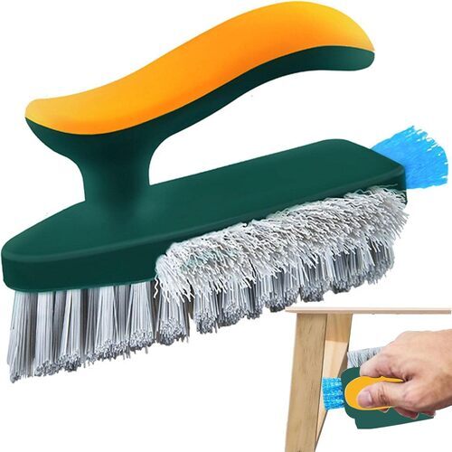 Grout Brush & Bathroom Tile Scrubber – Adjustable Long Handle, 2-in-1 Cleaning Tool