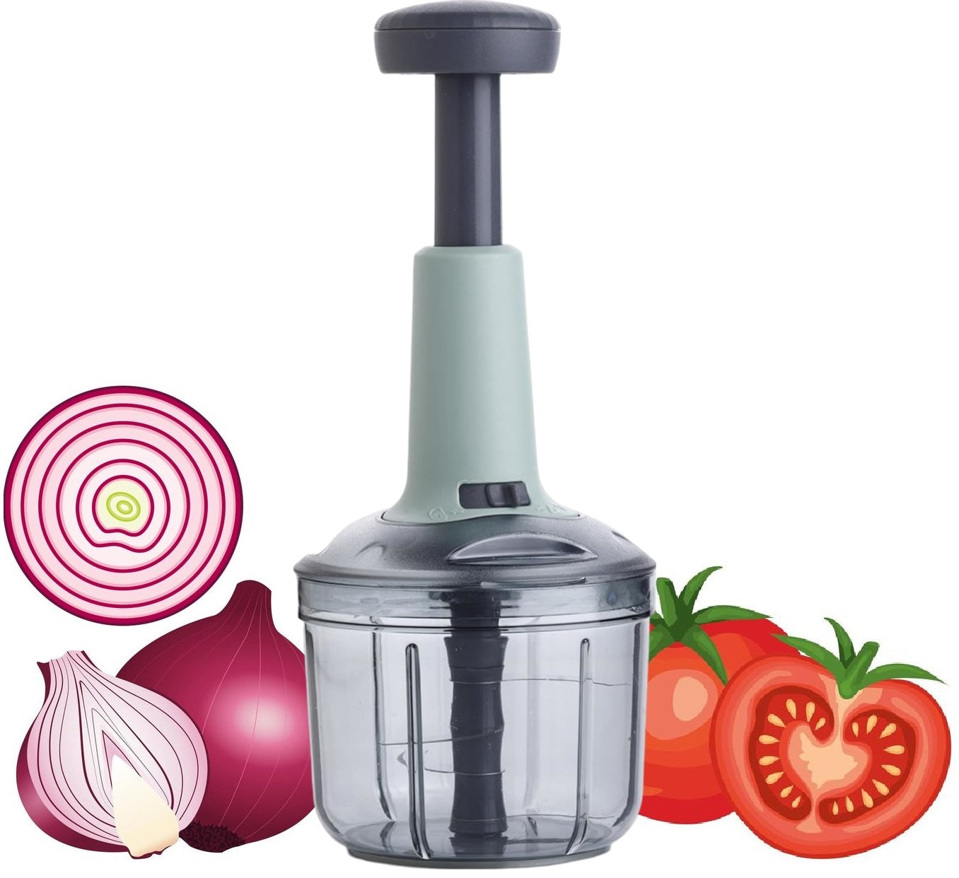 Vegetables Chopper – 1000 ml Push Food Processor for Vegetables & Nuts, No Electricity