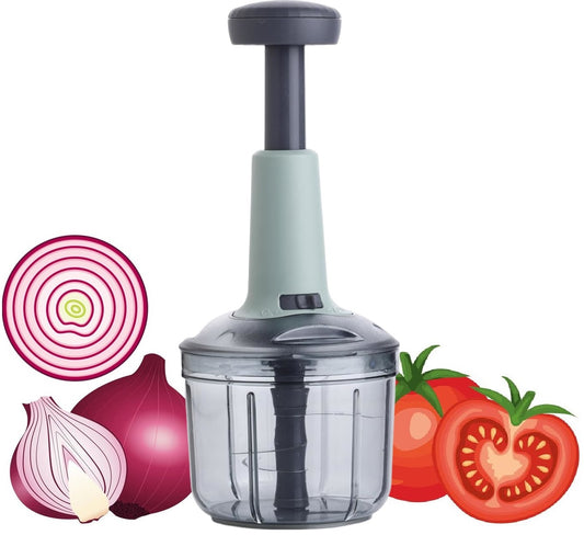 Vegetables Chopper – 1000 ml Push Food Processor for Vegetables & Nuts, No Electricity