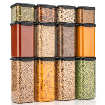 Multi‑Size Plastic Grocery Container Set – 500 / 1100 / 1500 ml Airtight Food Jars | BPA‑Free, Stackable & Transparent