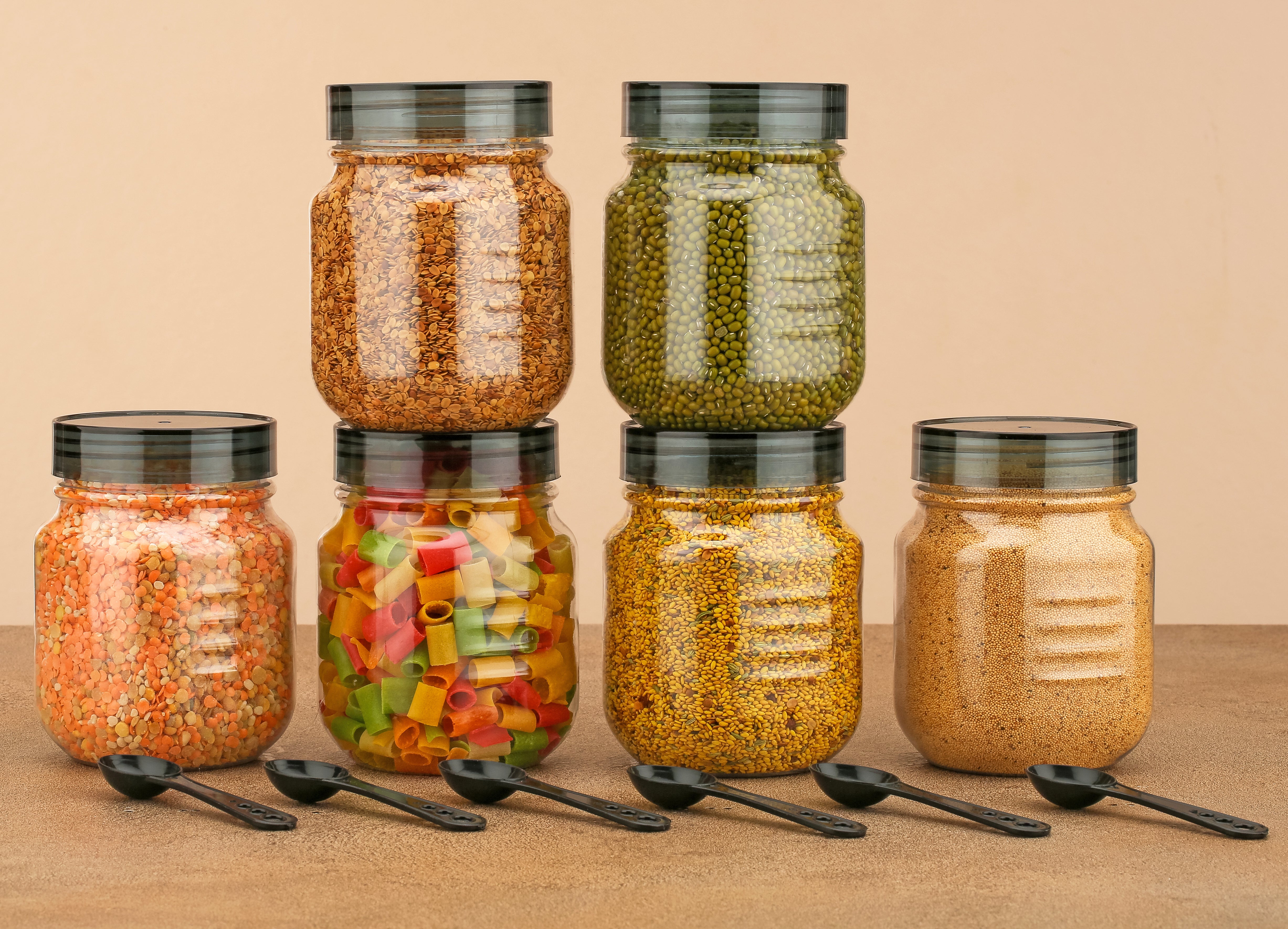 Plastic Grocery Storage Container – 750 ml Airtight Food Jar | BPA-Free, Transparent & Stackable Kitchen & Pantry Box