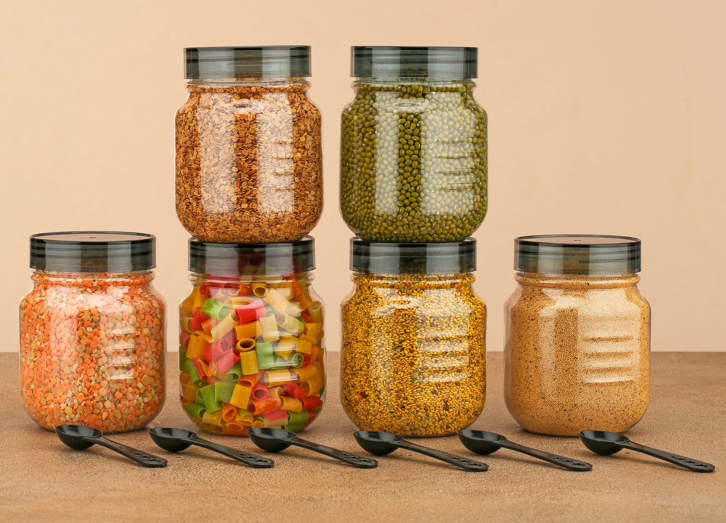 Plastic Grocery Storage Container – 750 ml Airtight Food Jar | BPA-Free, Transparent & Stackable Kitchen & Pantry Box