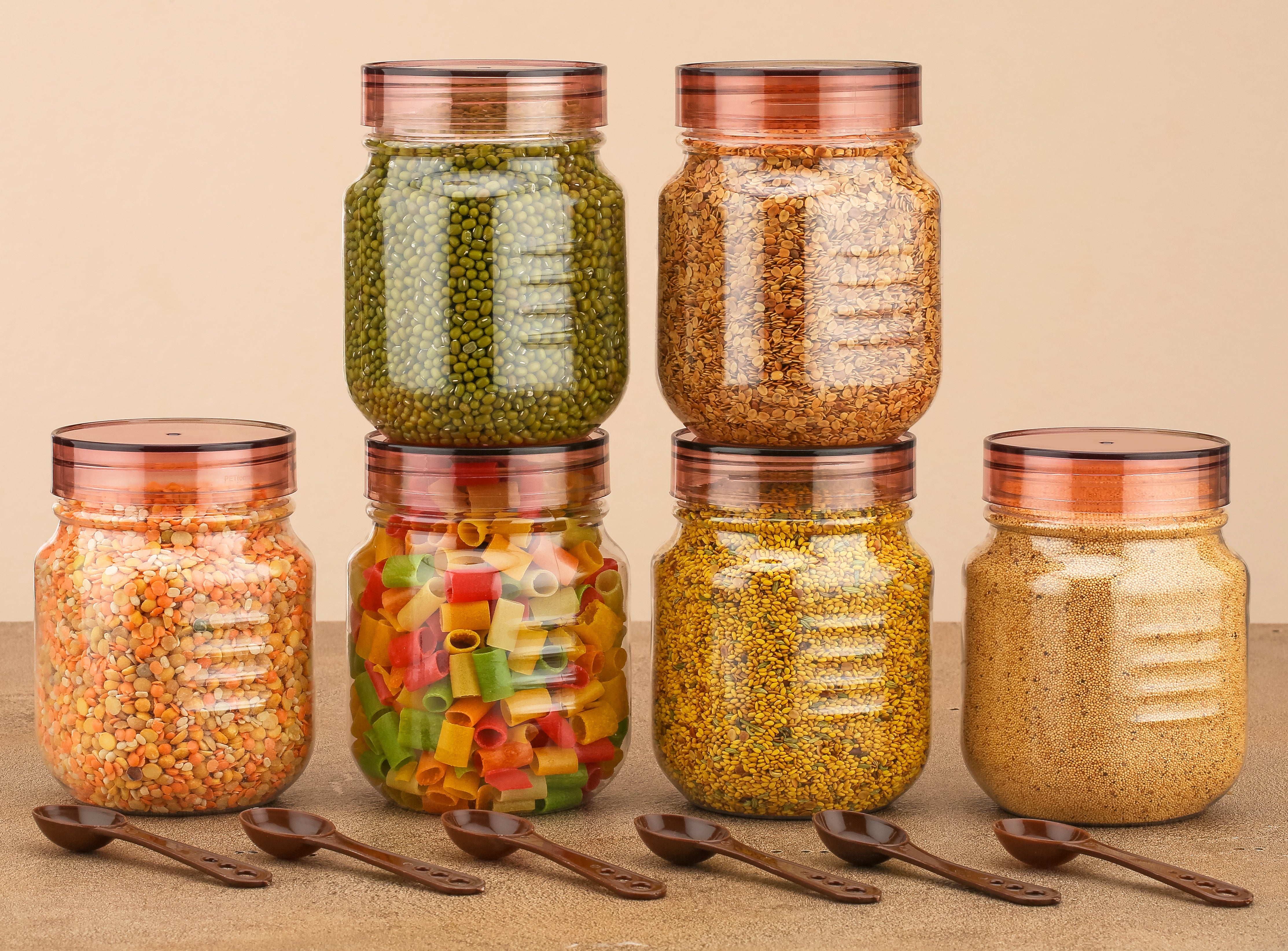 Plastic Grocery Storage Container – 750 ml Airtight Food Jar | BPA-Free, Transparent & Stackable Kitchen & Pantry Box