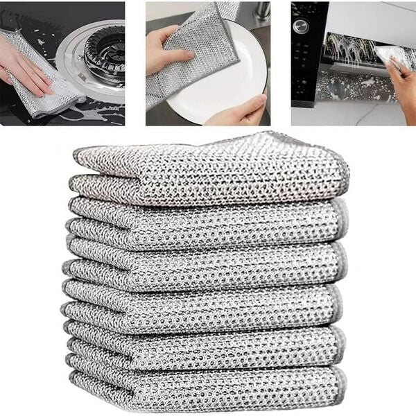Non-Scratch Scrub Pad for Kitchen Utensils – Reusable Dish Washing Cloth for Non-Stick & Steel