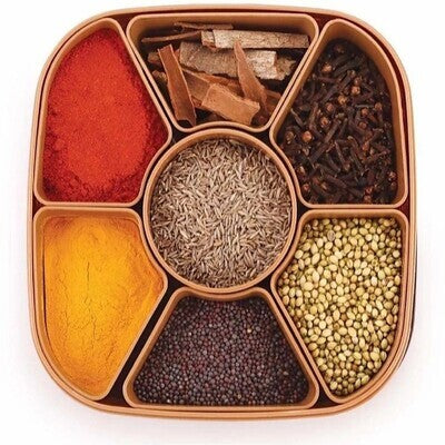 7‑Section Multipurpose Masala Box – Airtight Food‑Grade Plastic Spice Organizer