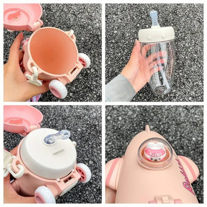 Airplane Shape Water Bottle for Kids – Leakproof Sipper | 500xml BPA-Free Travel Bottle