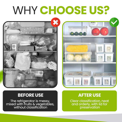 Plastic Fridge Storage Container – 2500 ml Large BPA-Free Food Box with Lid for Vegetables, Fruits & Leftovers