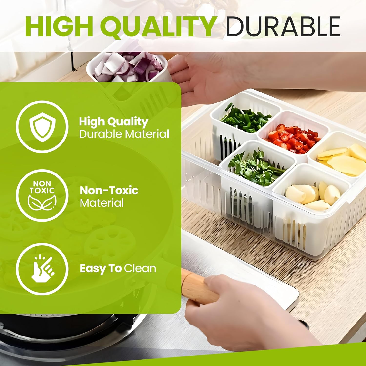 Plastic Fridge Storage Container – 2500 ml Large BPA-Free Food Box with Lid for Vegetables, Fruits & Leftovers