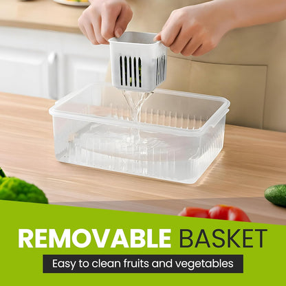 Plastic Fridge Storage Container – 2500 ml Large BPA-Free Food Box with Lid for Vegetables, Fruits & Leftovers