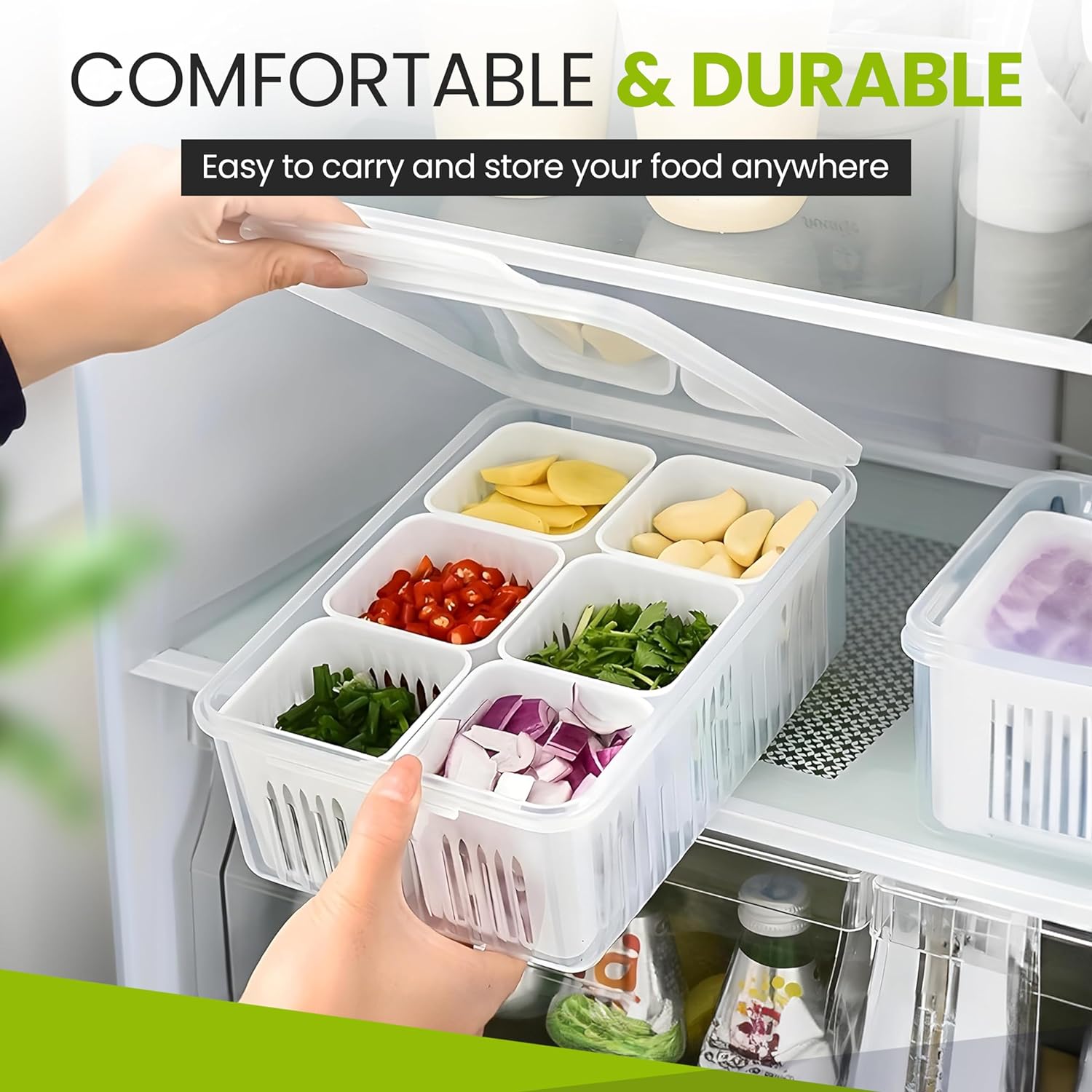 Plastic Fridge Storage Container – 2500 ml Large BPA-Free Food Box with Lid for Vegetables, Fruits & Leftovers