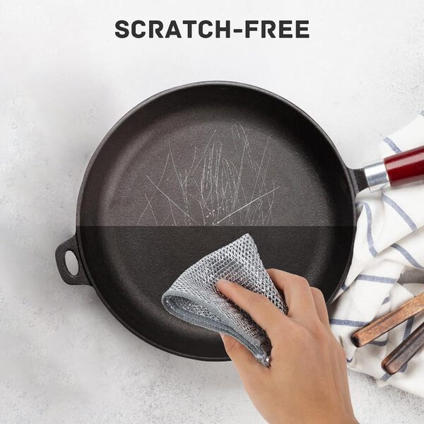 Non-Scratch Scrub Pad for Kitchen Utensils – Reusable Dish Washing Cloth for Non-Stick & Steel
