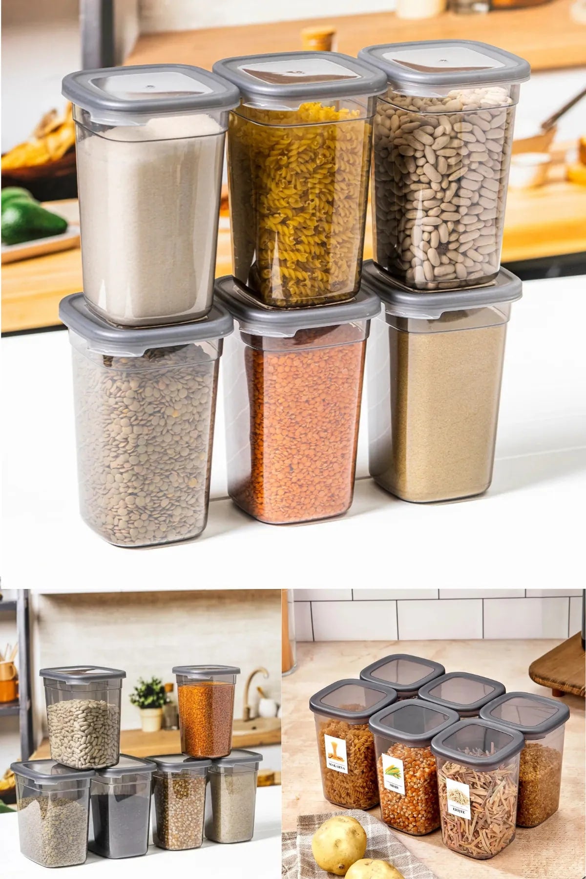 Plastic Grocery Storage Container – 1100ml Airtight Food Jar | BPA-Free, Transparent, Stackable Box for Kitchen & Pantry