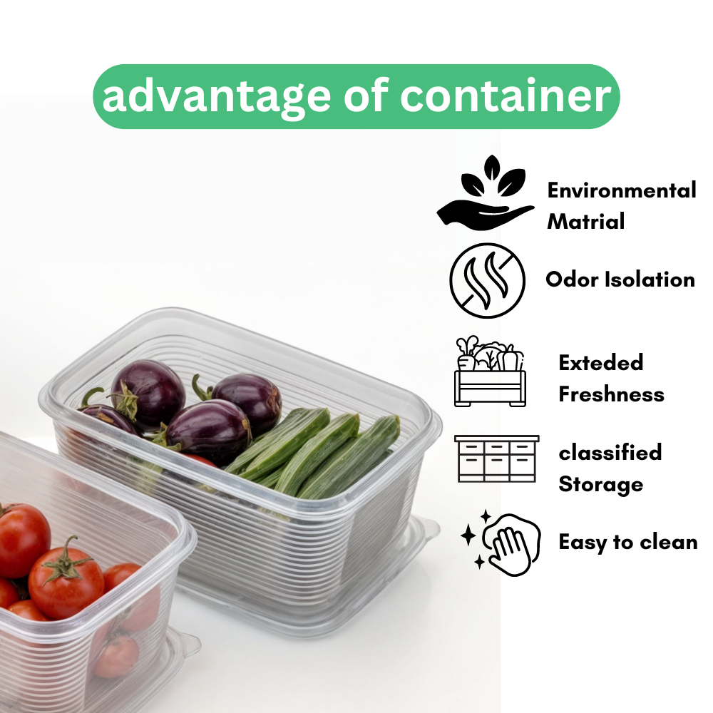 Plastic Fridge Storage Container – 1800 ml BPA-Free Airtight Box with Lid for Fruits, Vegetables & Leftovers