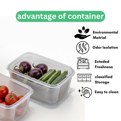 Plastic Fridge Storage Container – 1800 ml BPA-Free Airtight Box with Lid for Fruits, Vegetables & Leftovers
